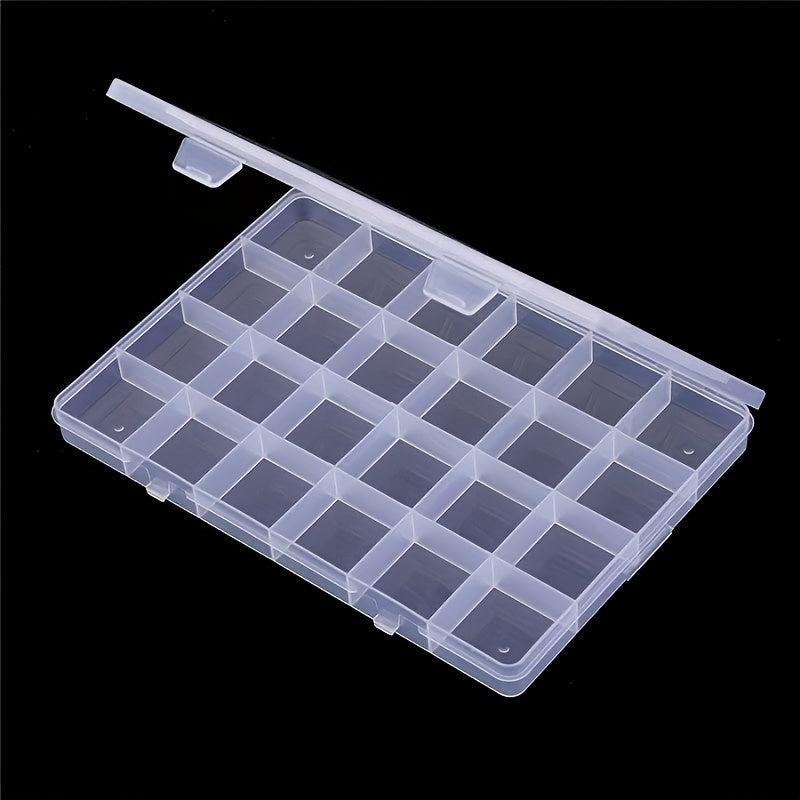 24 Grids Plastic Jewelry Box Compartment Container Case