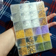 24 Grids Plastic Jewelry Box Compartment Container Case