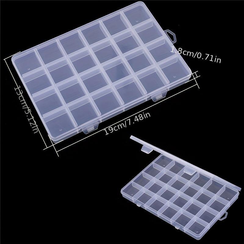 24 Grids Plastic Jewelry Box Compartment Container Case