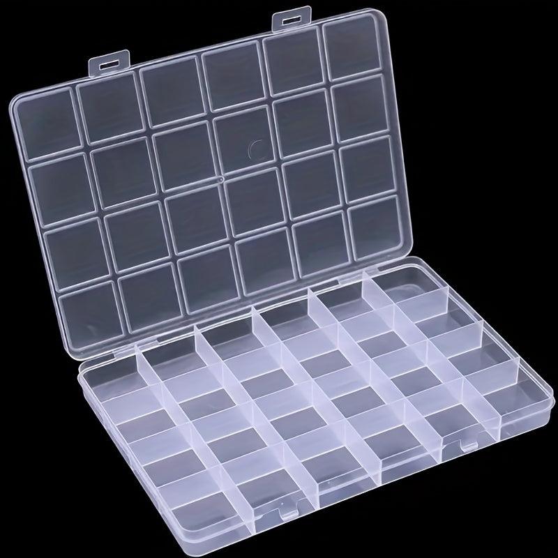 24 Grids Plastic Jewelry Box Compartment Container Case