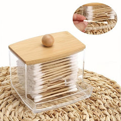 7 Oz Bathroom Organizer Set - Swab Holder Apothecary Jars