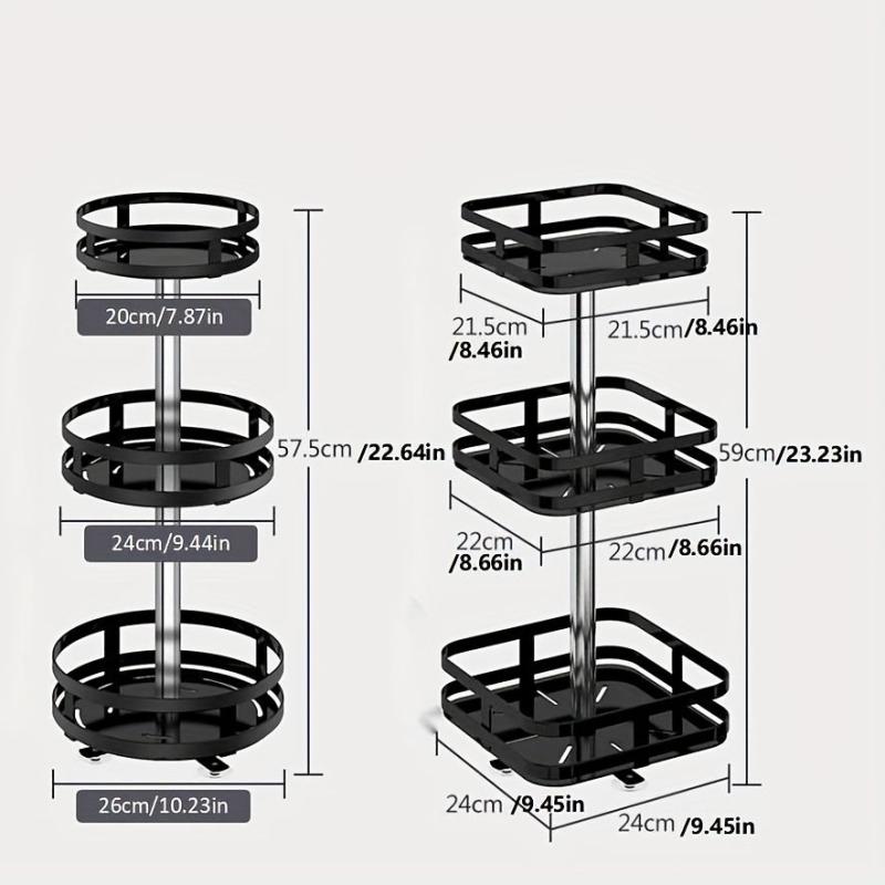 Rotatable Seasoning Rack Countertop Storage Shelf