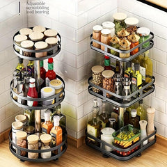 Rotatable Seasoning Rack Countertop Storage Shelf