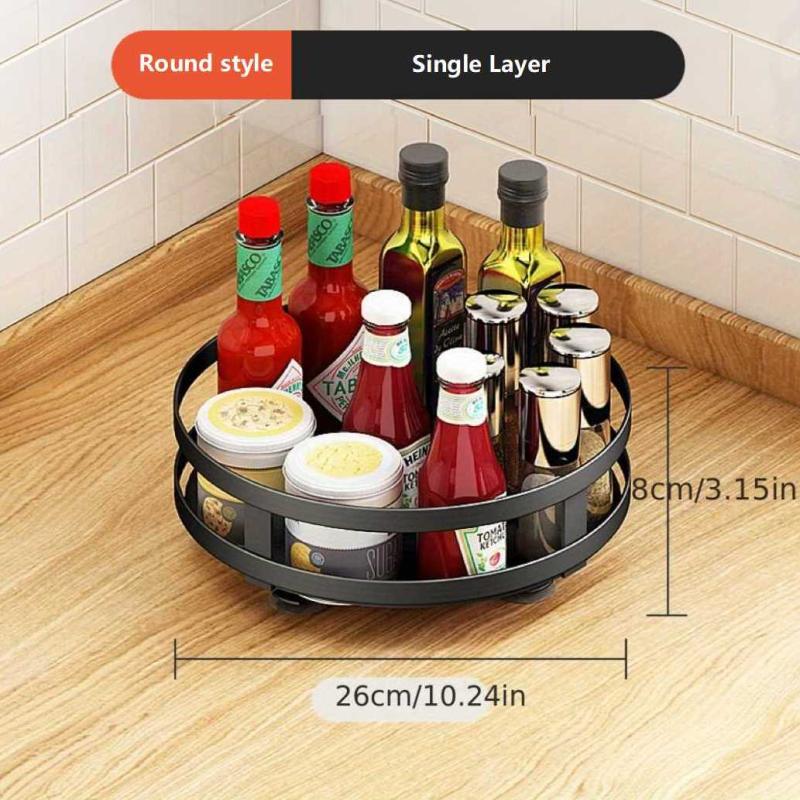Rotatable Seasoning Rack Countertop Storage Shelf