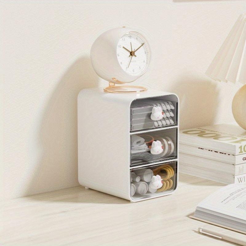 Desktop Storage Box for Stationery Scrapbook Cosmetics Back to School Dorm Use