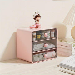 Desktop Storage Box for Stationery Scrapbook Cosmetics Back to School Dorm Use
