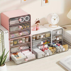 Desktop Storage Box for Stationery Scrapbook Cosmetics Back to School Dorm Use