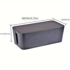 1pc Plastic Data Cable Storage Box Hide Cords & Power Strips