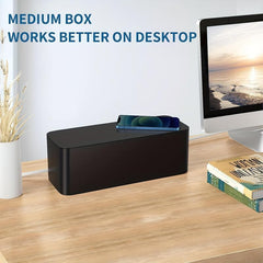 1pc Plastic Data Cable Storage Box Hide Cords & Power Strips