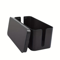 1pc Plastic Data Cable Storage Box Hide Cords & Power Strips