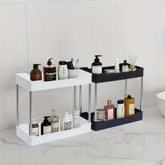 2 Layer Plastic Condiments Storage Racks Undercupboard