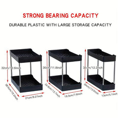 2 Layer Plastic Condiments Storage Racks Undercupboard