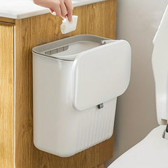 Wall Mounted Hanging Trash Can Large Capacity Plastic Wastebasket