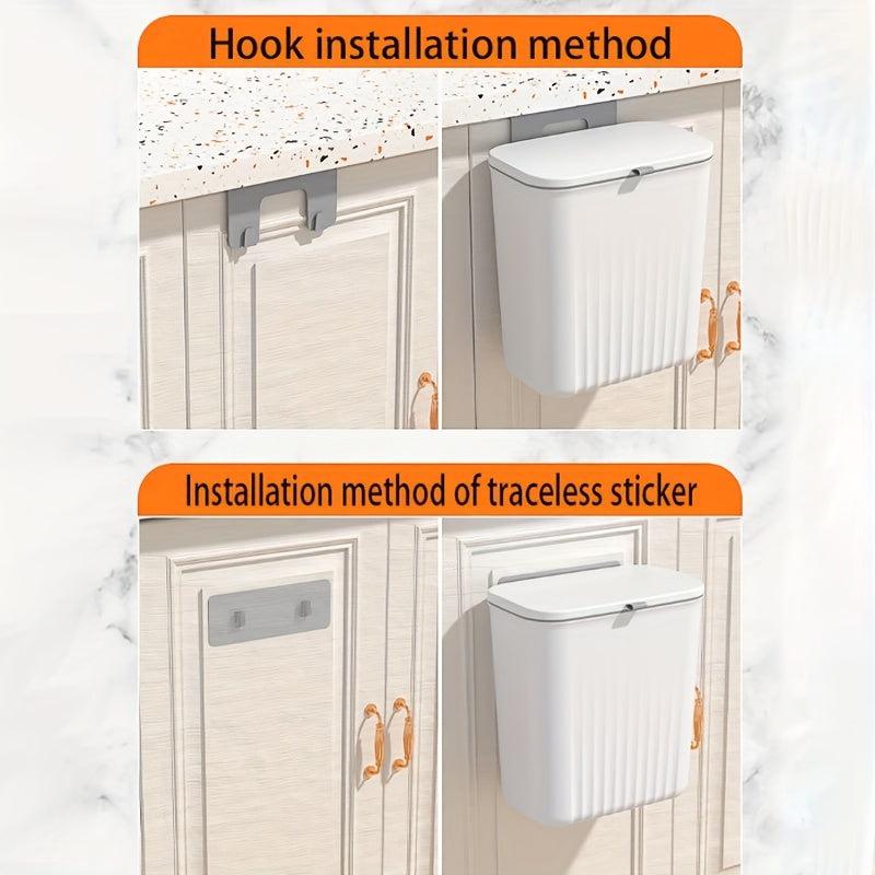 Wall Mounted Hanging Trash Can Large Capacity Plastic Wastebasket