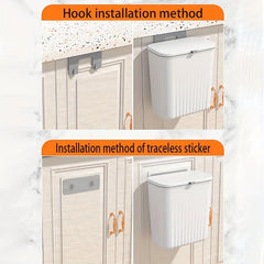 Wall Mounted Hanging Trash Can Large Capacity Plastic Wastebasket