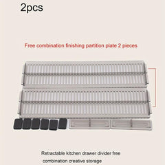 2pcs Drawer Cabinet Storage Partition Divider DIY Organizer
