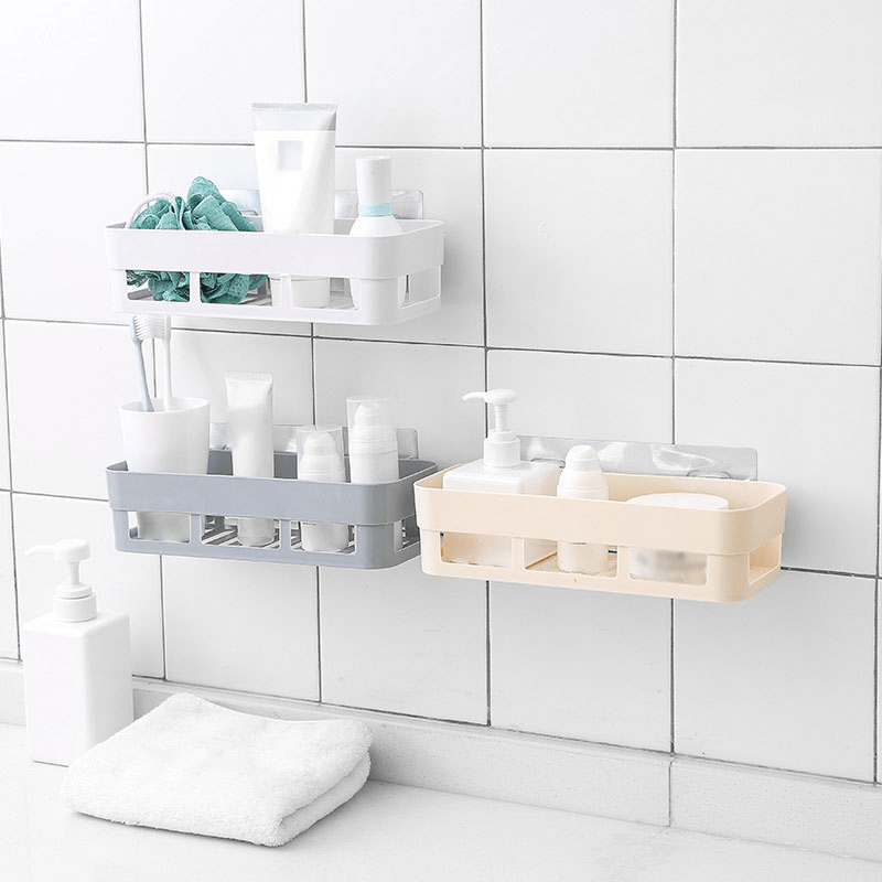 Adhesive Bathroom Shelves Organizer Shower Caddy No Drilling