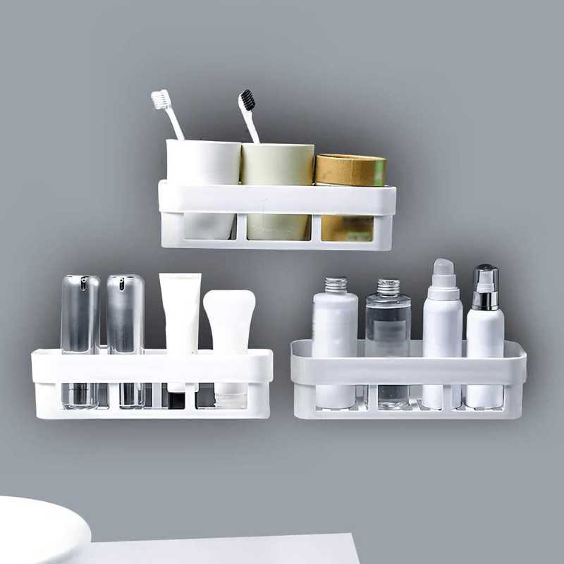 Adhesive Bathroom Shelves Organizer Shower Caddy No Drilling