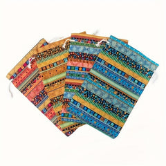 Egyptian Pattern Linen Drawstring Bag - Gift Packaging Jewelry Candy Storage