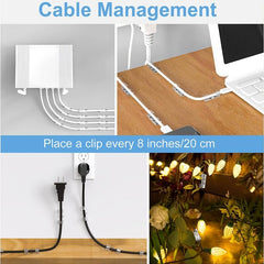 Clear Adhesive Light Clips 20-Pack for Outdoor and Indoor Use