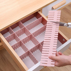 4pcs Plastic Drawer Clapboard DIY Grid Drawer Divider Storage Organizer