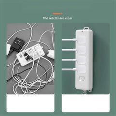 Wall Mounted Power Strip Holder with Plug Hook for Organized Cords