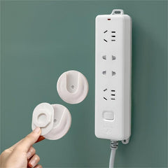 Wall Mounted Power Strip Holder with Plug Hook for Organized Cords