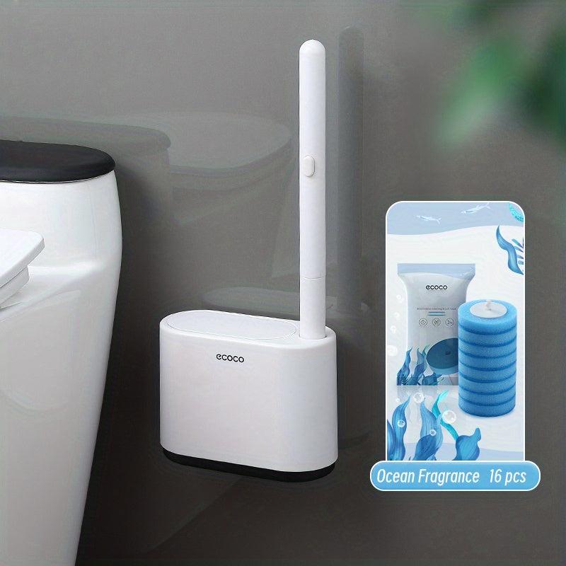 Toilet Cleaning Kit w/ Storage Caddy & 16 Refillable Wand Heads