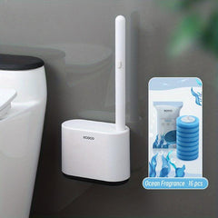 Toilet Cleaning Kit w/ Storage Caddy & 16 Refillable Wand Heads