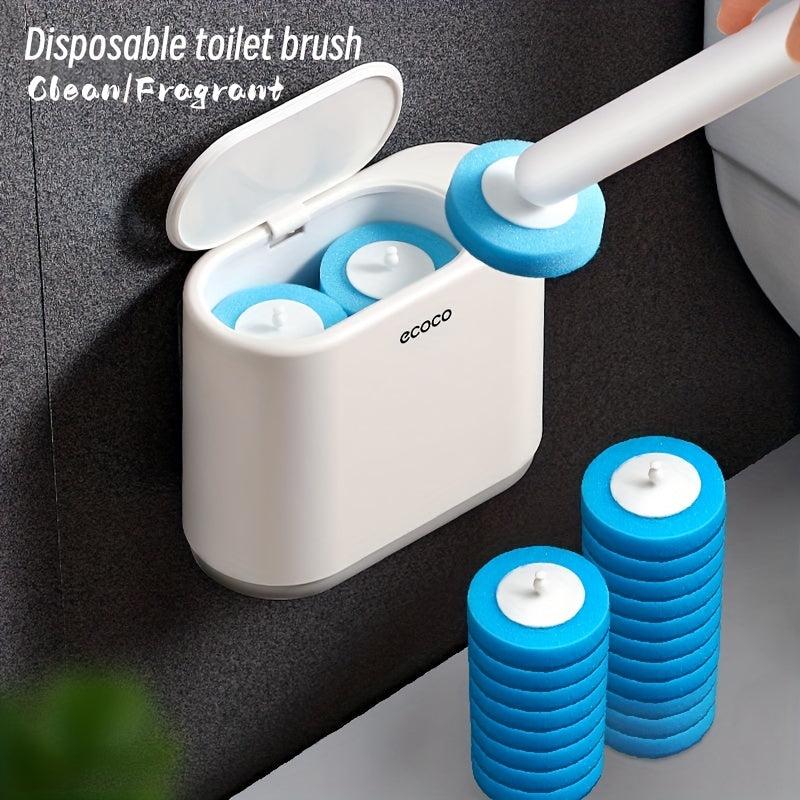 Toilet Cleaning Kit w/ Storage Caddy & 16 Refillable Wand Heads