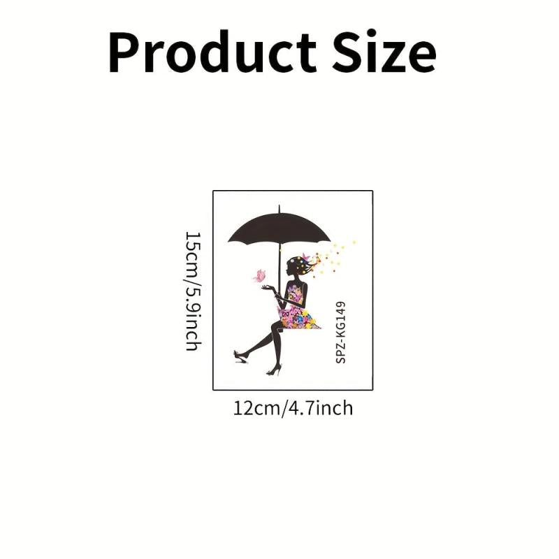 Cartoon Umbrella Girl Switch Sticker for Kids Room Decoration