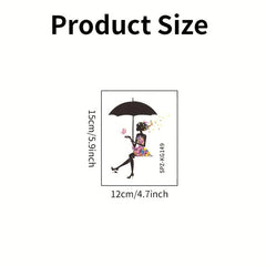 Cartoon Umbrella Girl Switch Sticker for Kids Room Decoration