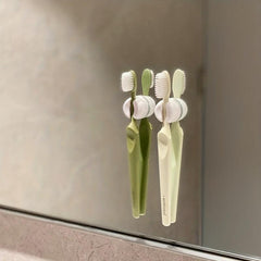 2pcs Toothbrush Holder Suction Cup Wall Mounted Toothbrush Storage Rack