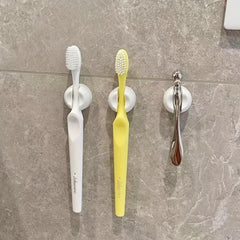 2pcs Toothbrush Holder Suction Cup Wall Mounted Toothbrush Storage Rack