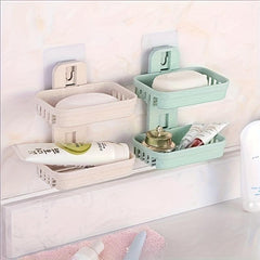 Plastic Wall Mounted Soap Dish Holder Bathroom Tray