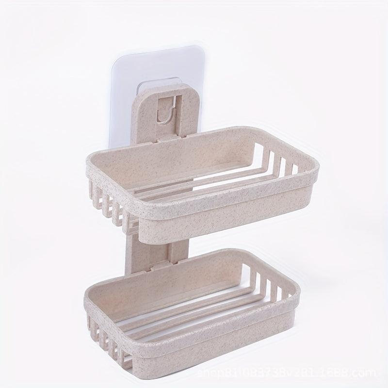 Plastic Wall Mounted Soap Dish Holder Bathroom Tray