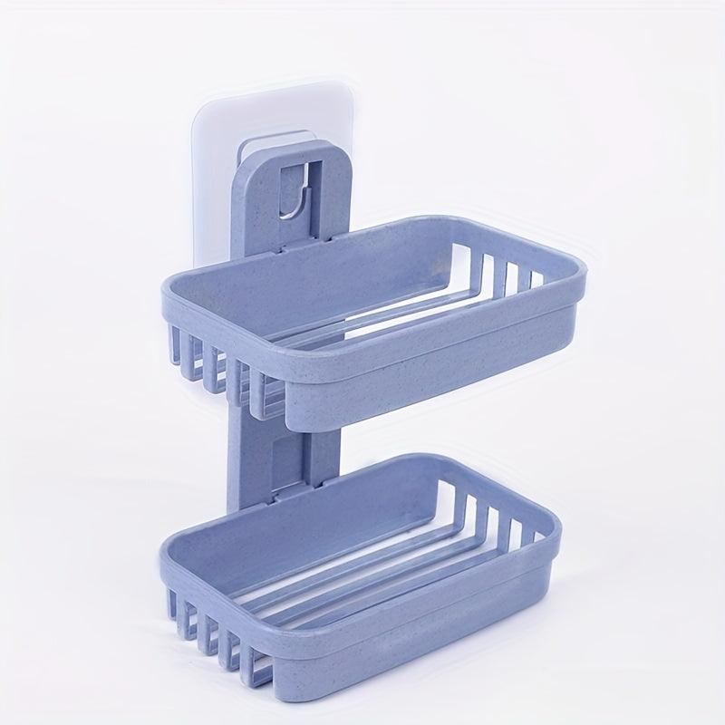 Plastic Wall Mounted Soap Dish Holder Bathroom Tray