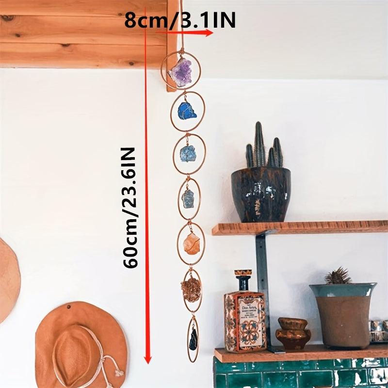 Raw Crystal 7 Chakra Gemstone Wall Decor Natural Stones Hanging Ornament