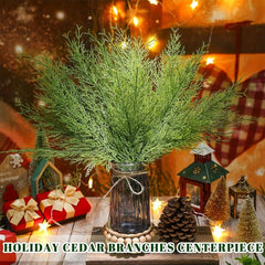 Artificial Snowy Cedar Branches for Christmas Greenery Garland