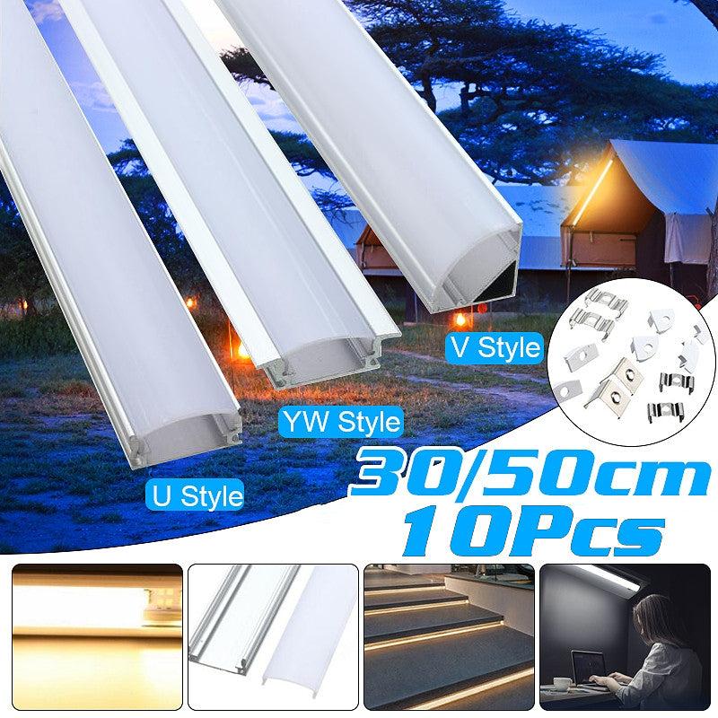 10pcs Aluminum LED Strip Light Holder Clips: U V YW Style