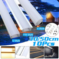 10pcs Aluminum LED Strip Light Holder Clips: U V YW Style