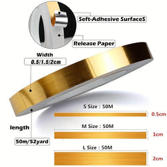 Golden Self Adhesive Tile Sticker Waterproof Gap Sealing Tape for Home Decor