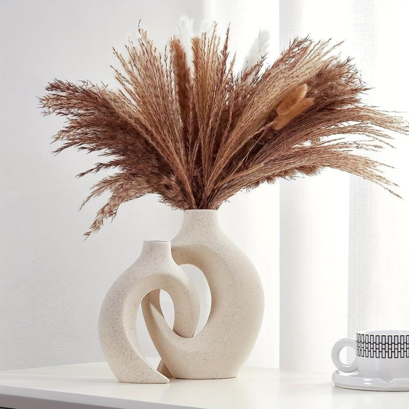 Modern Ceramic Vase Set of 2 for Home Decor