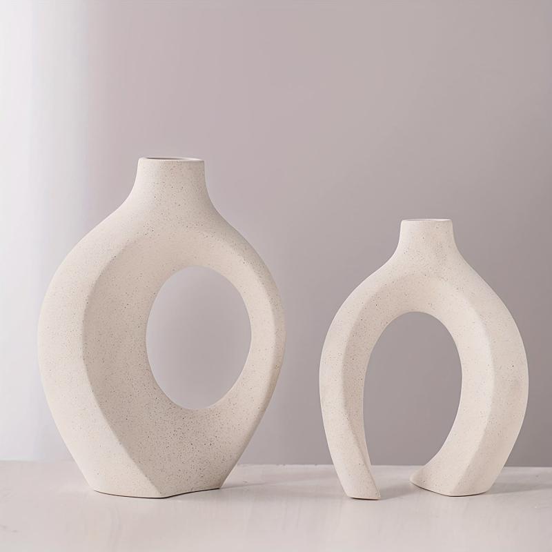 Modern Ceramic Vase Set of 2 for Home Decor