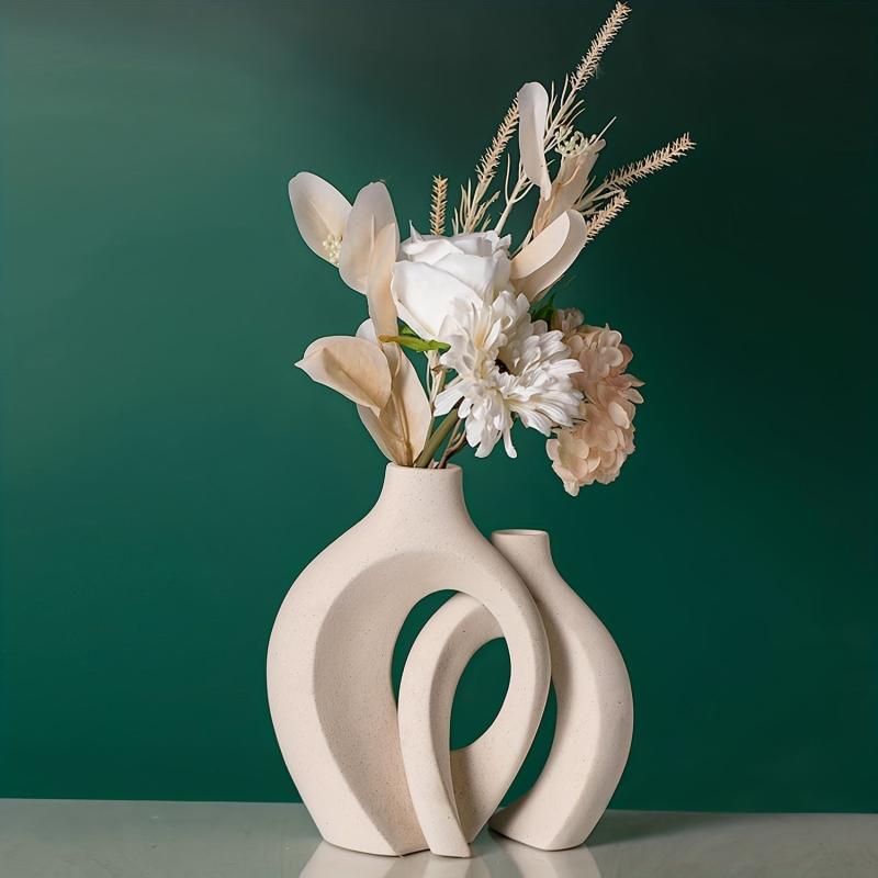Modern Ceramic Vase Set of 2 for Home Decor