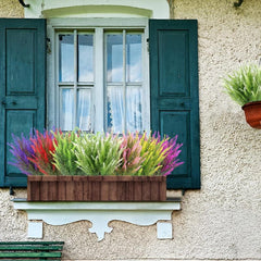 4 UV Resistant Artificial Lavender Flowers for Elegant Garden Decor