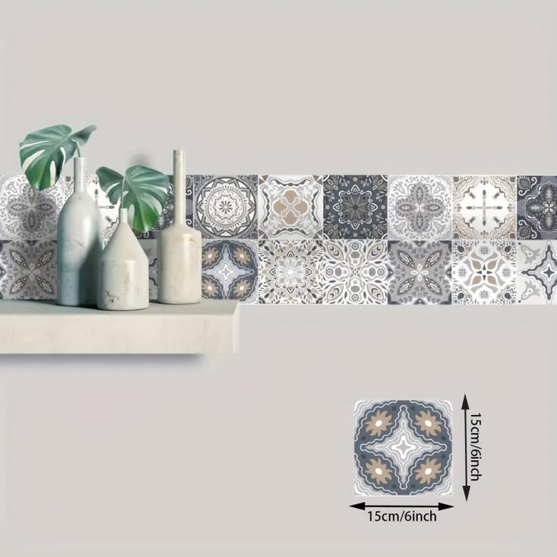 25pcs 4x4 Tile Stickers Peel and Stick DIY Home Decor Waterpro