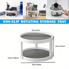 2 Tier Lazy Susan Turntable Display Stand