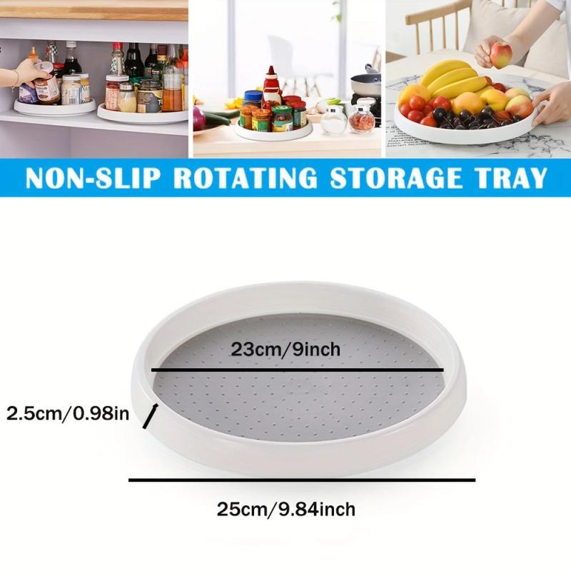 2 Tier Lazy Susan Turntable Display Stand