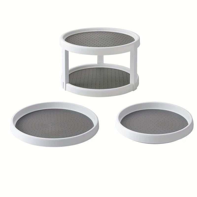 2 Tier Lazy Susan Turntable Display Stand